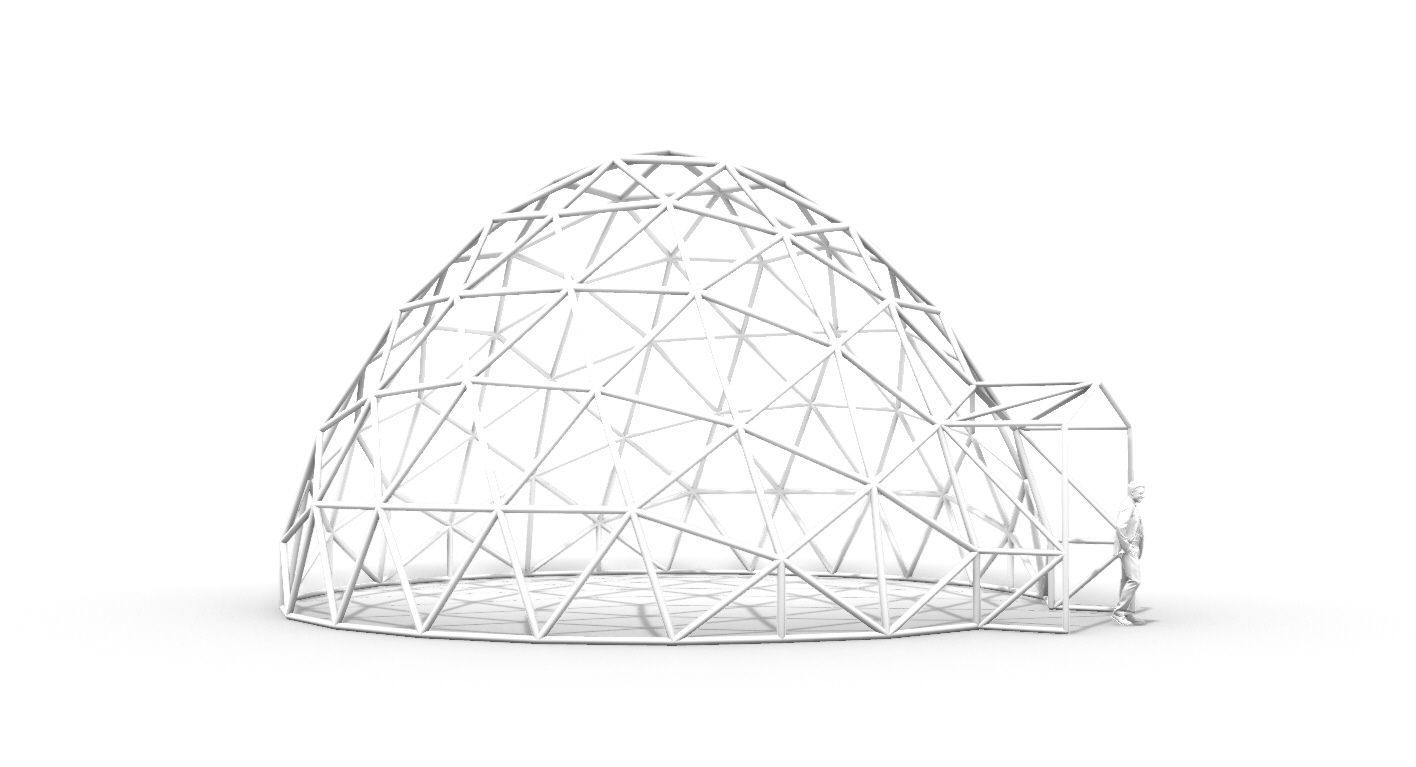 Geodesic Dome with Door Opening V2 3D model_47