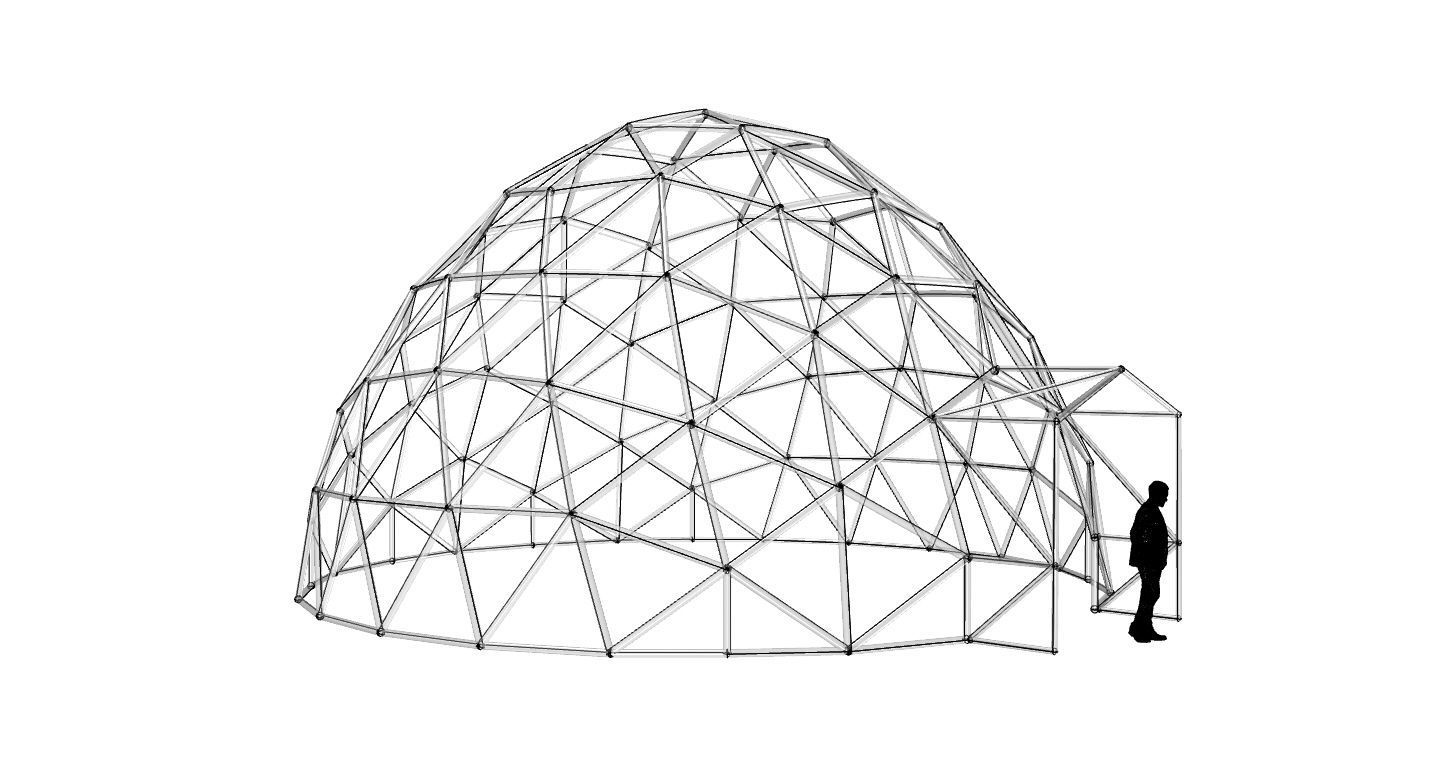 Geodesic Dome with Door Opening V2 3D model_39