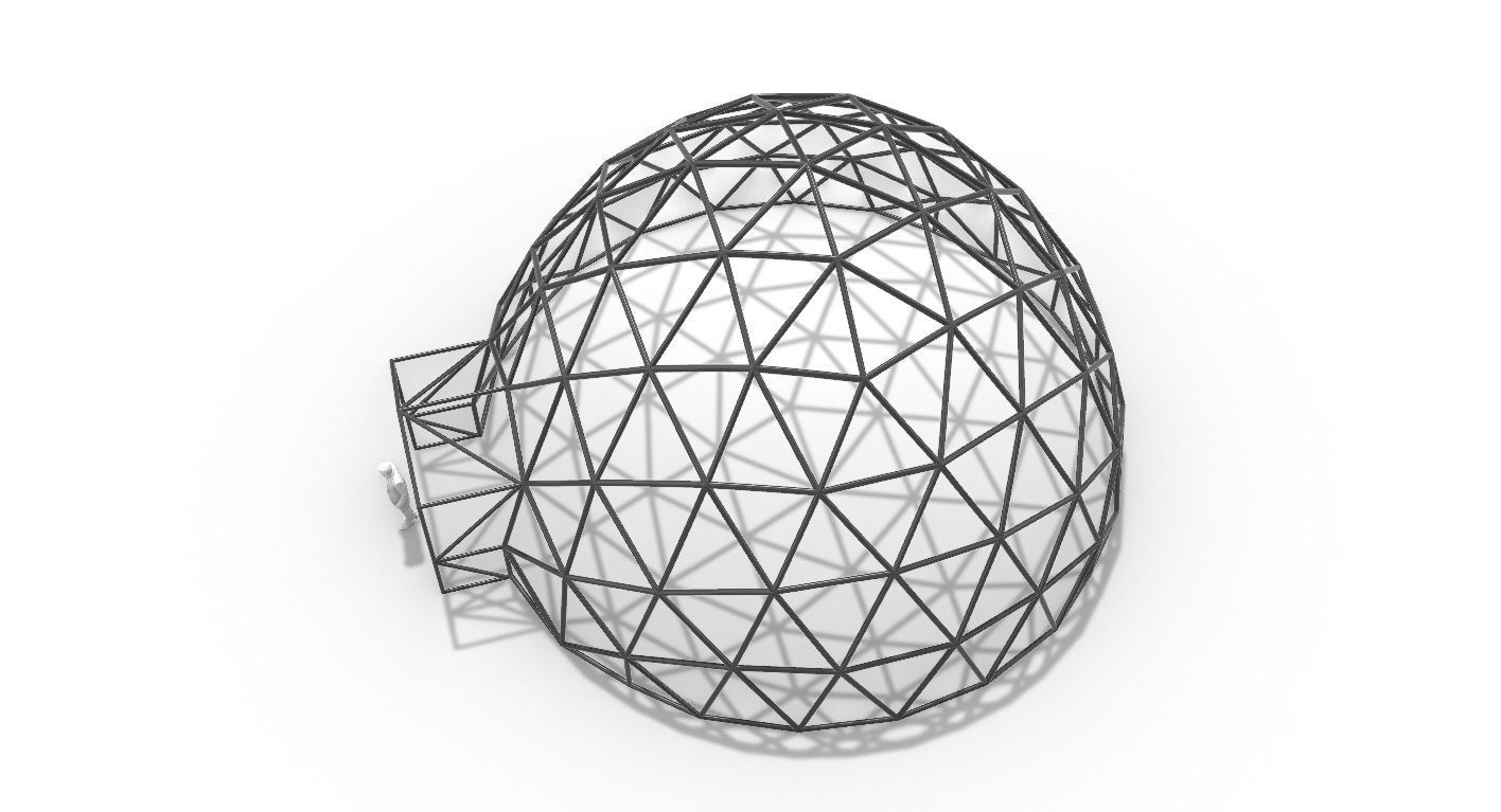 Geodesic Dome with Door Opening V2 3D model_59