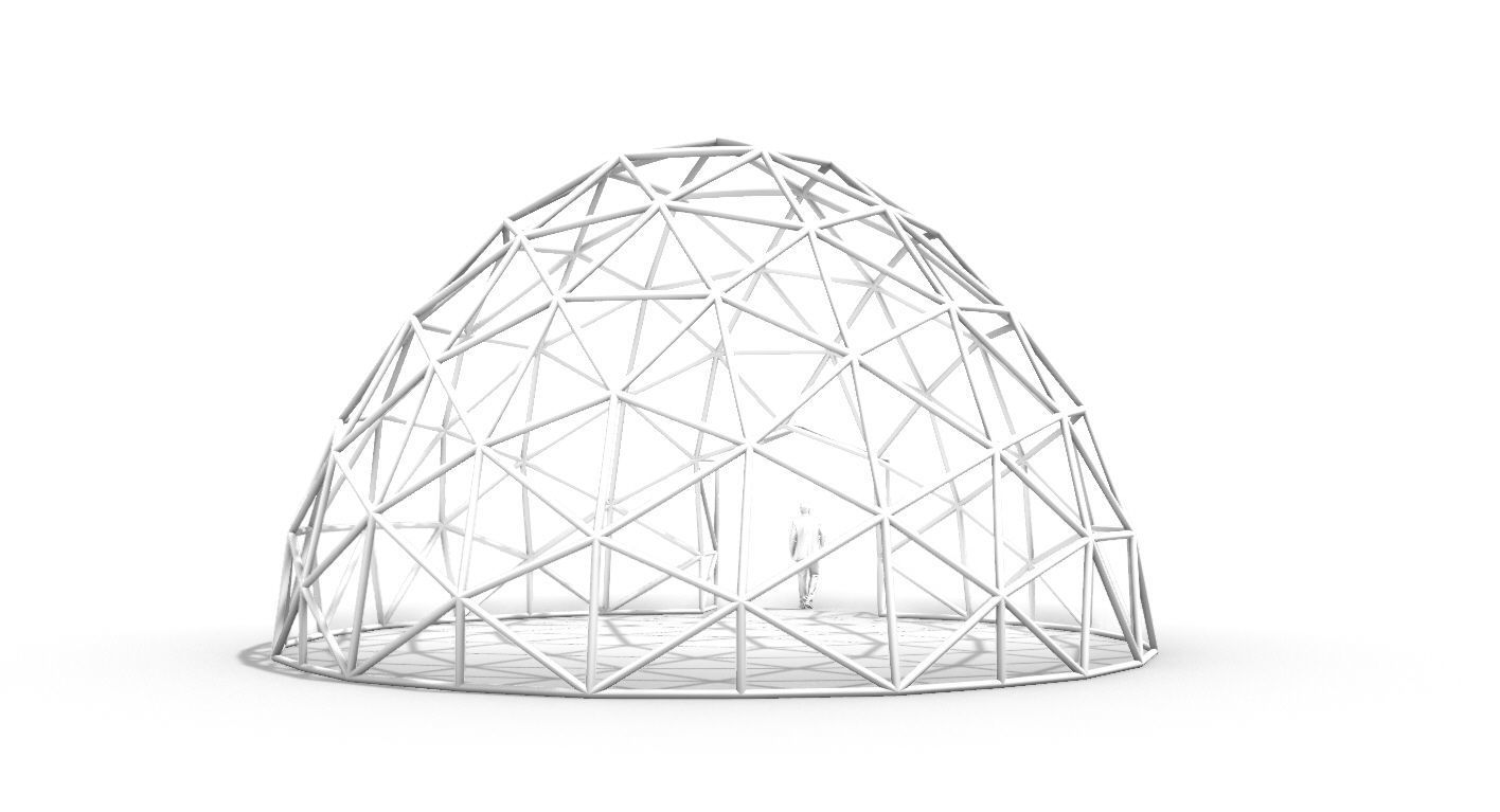 Geodesic Dome with Door Opening V2 3D model_14