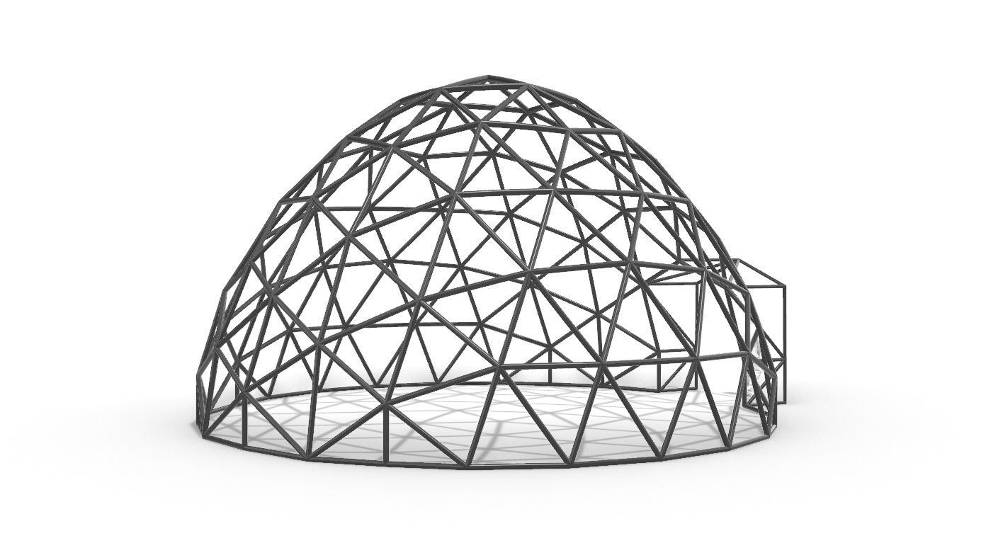Geodesic Dome with Door Opening V2 3D model_101