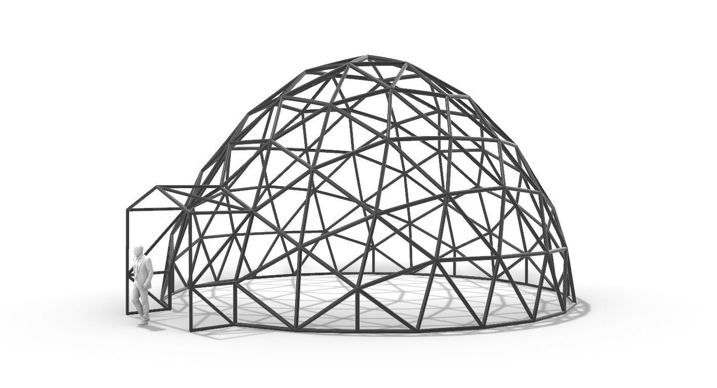 Geodesic Dome with Door Opening V2 3D model_84