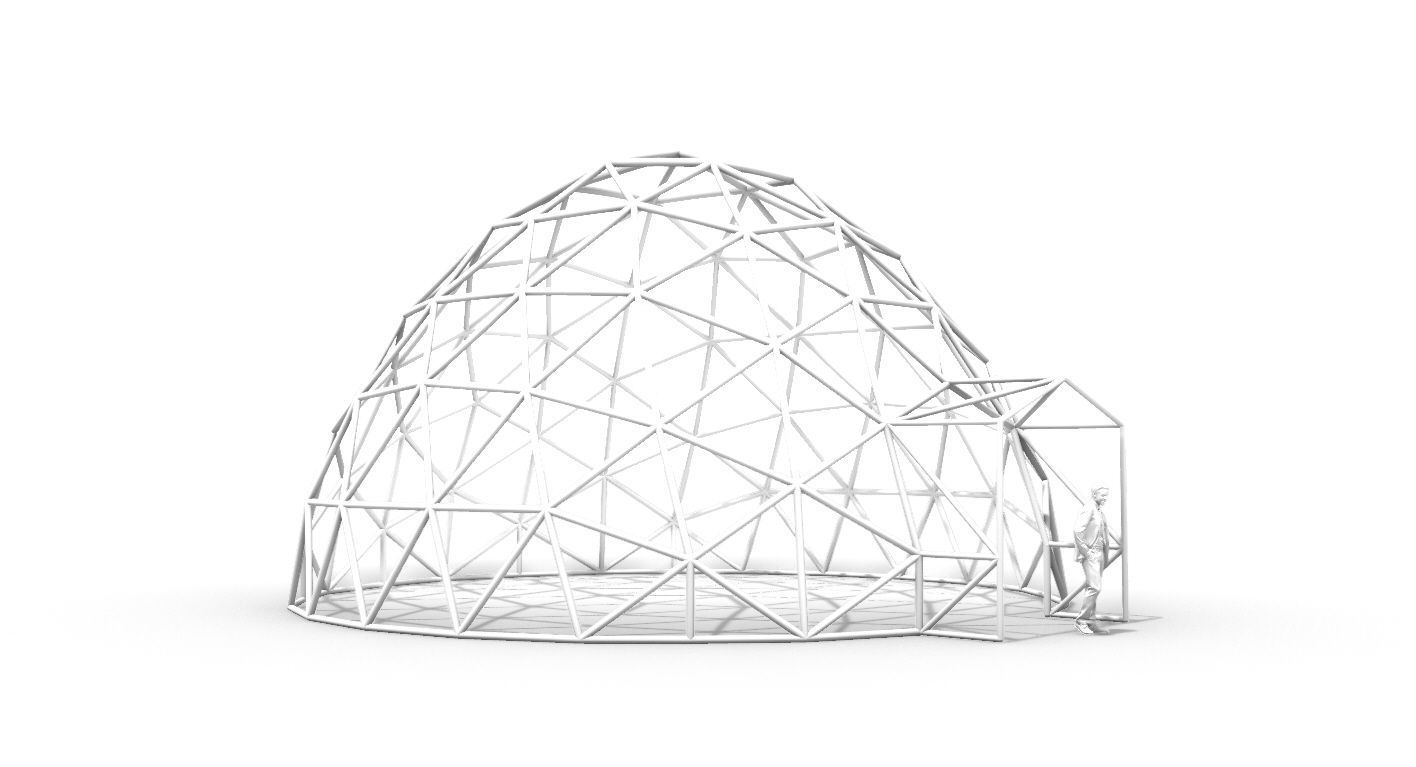 Geodesic Dome with Door Opening V2 3D model_49