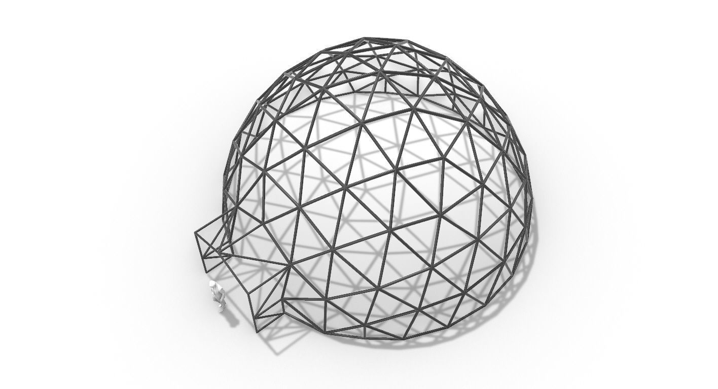 Geodesic Dome with Door Opening V2 3D model_57
