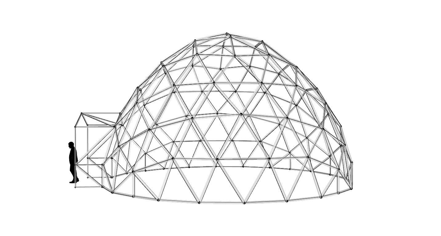Geodesic Dome with Door Opening V2 3D model_20