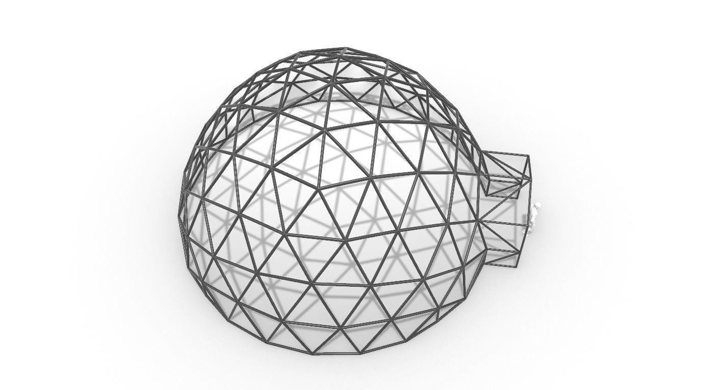 Geodesic Dome with Door Opening V2 3D model_76