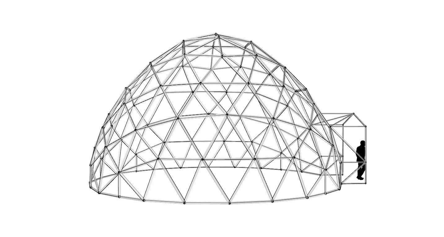 Geodesic Dome with Door Opening V2 3D model_36