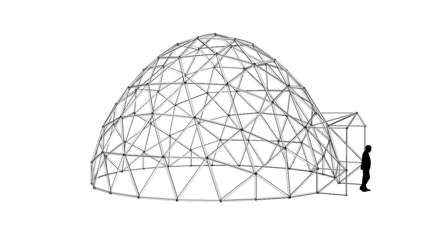 Geodesic Dome with Door Opening V2 3D model_37