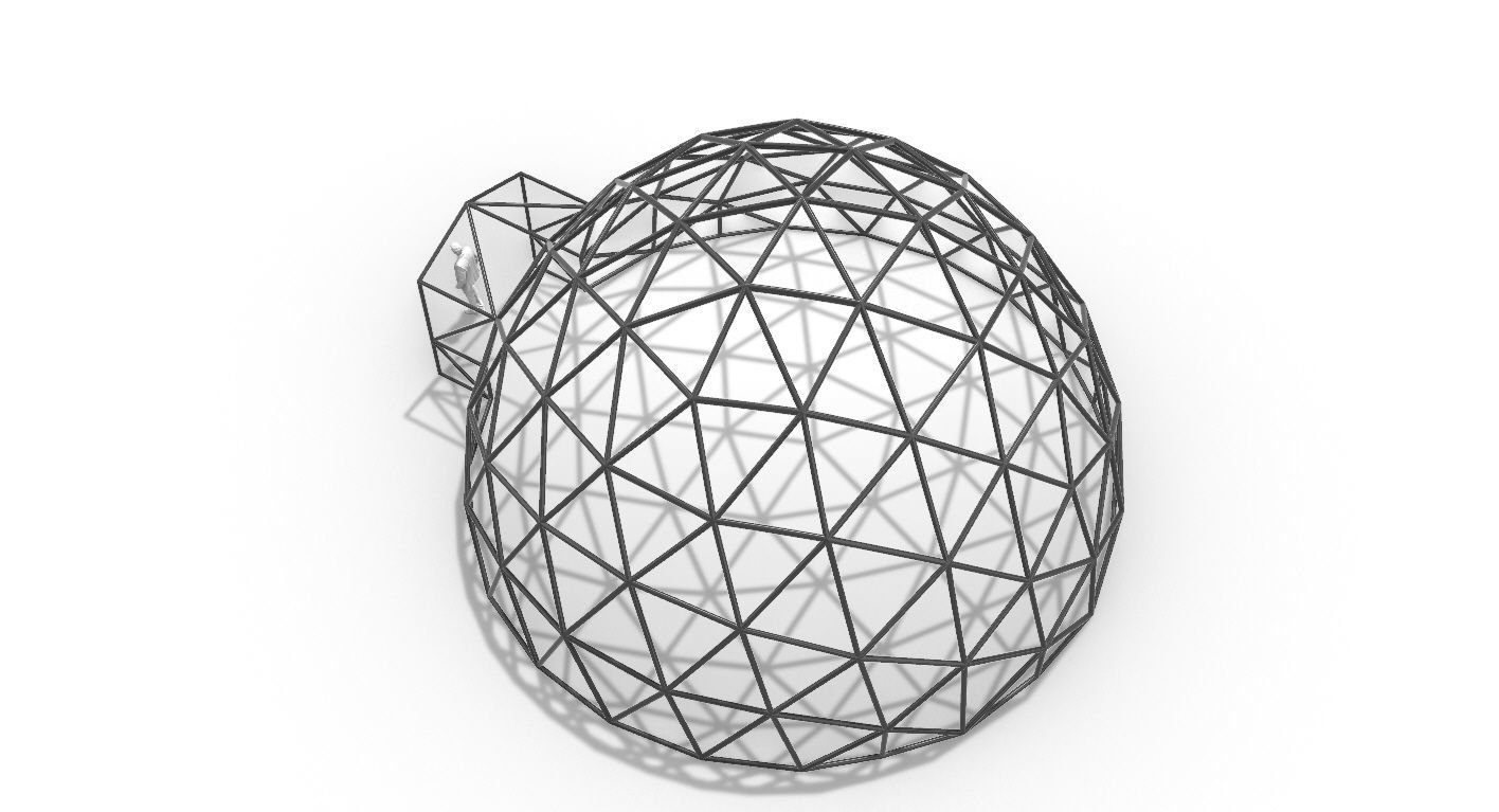 Geodesic Dome with Door Opening V2 3D model_63