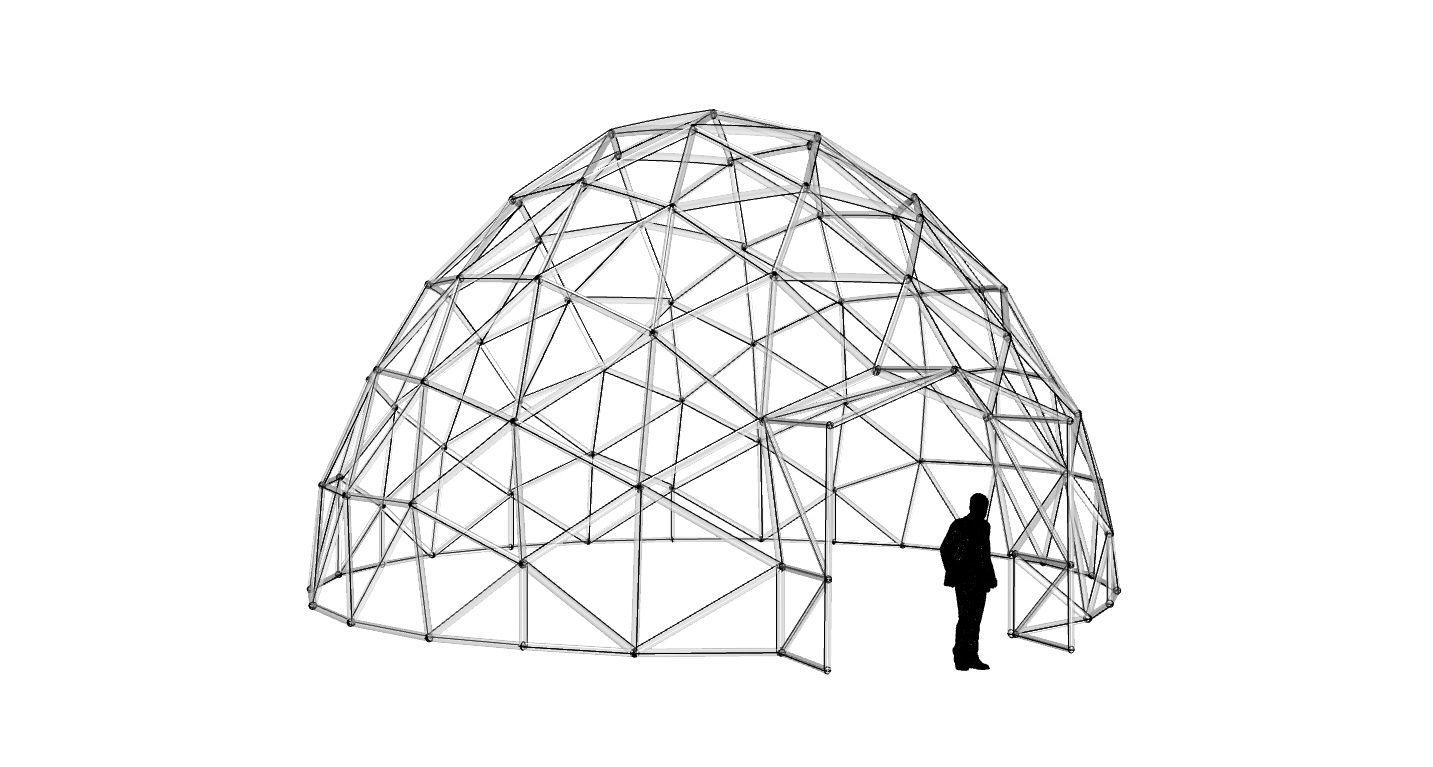 Geodesic Dome with Door Opening V2 3D model_42