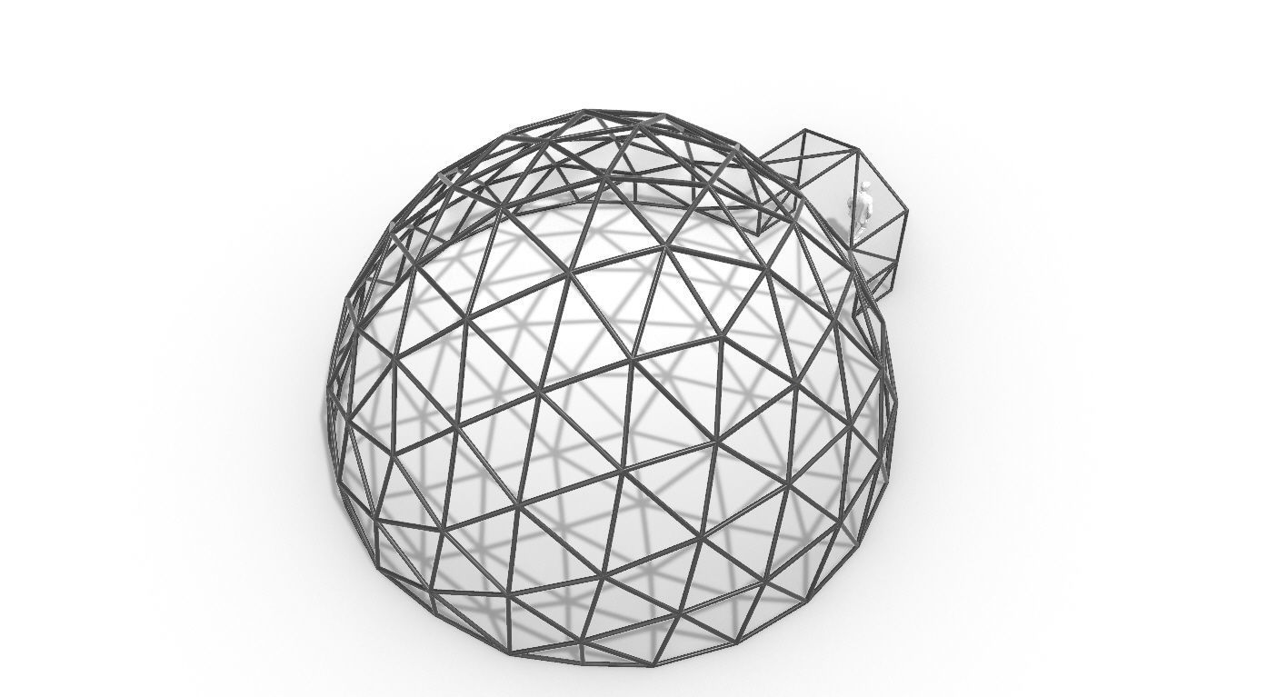 Geodesic Dome with Door Opening V2 3D model_73