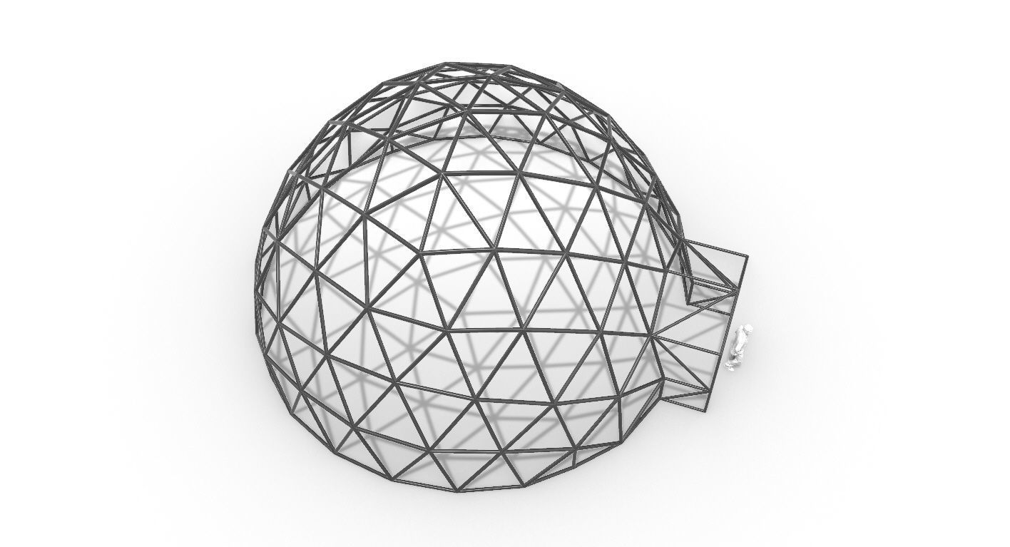 Geodesic Dome with Door Opening V2 3D model_77
