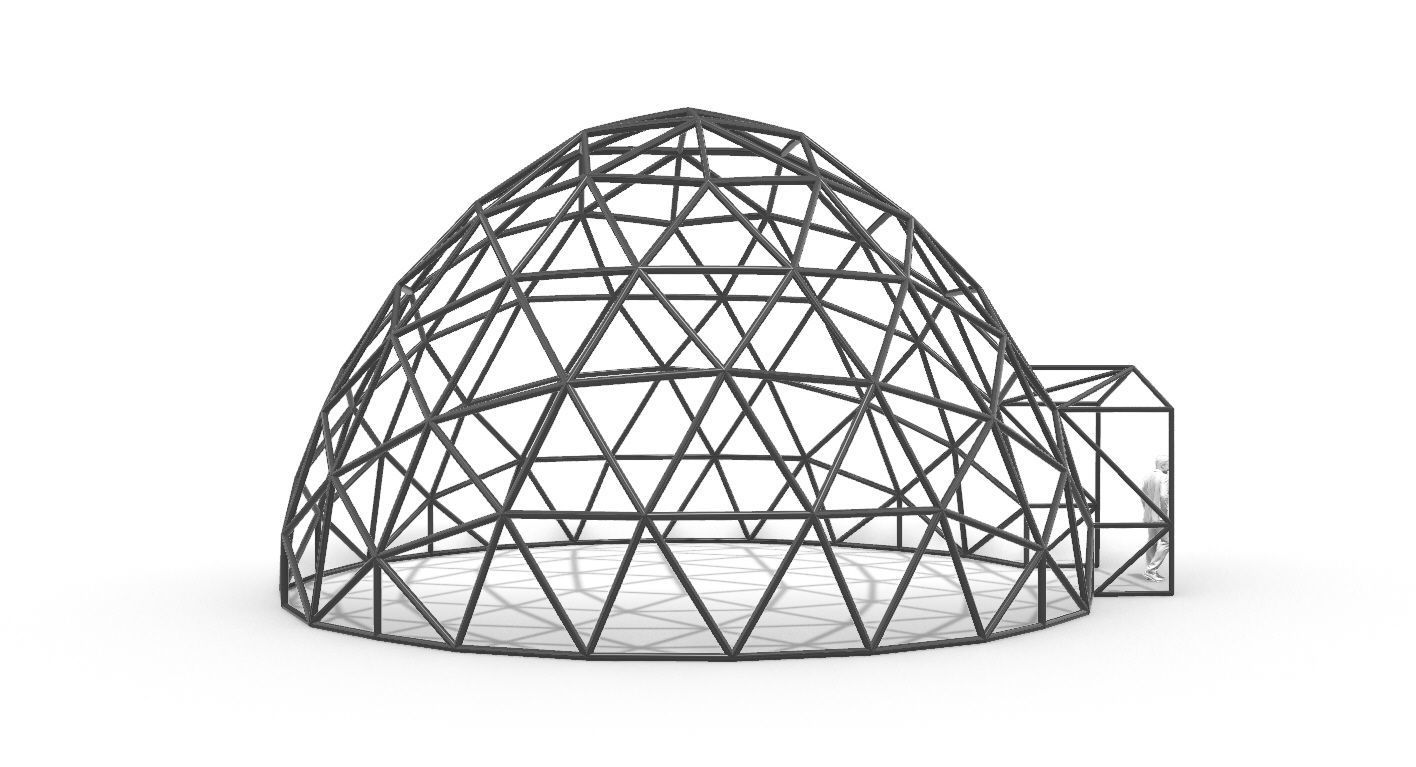 Geodesic Dome with Door Opening V2 3D model_103