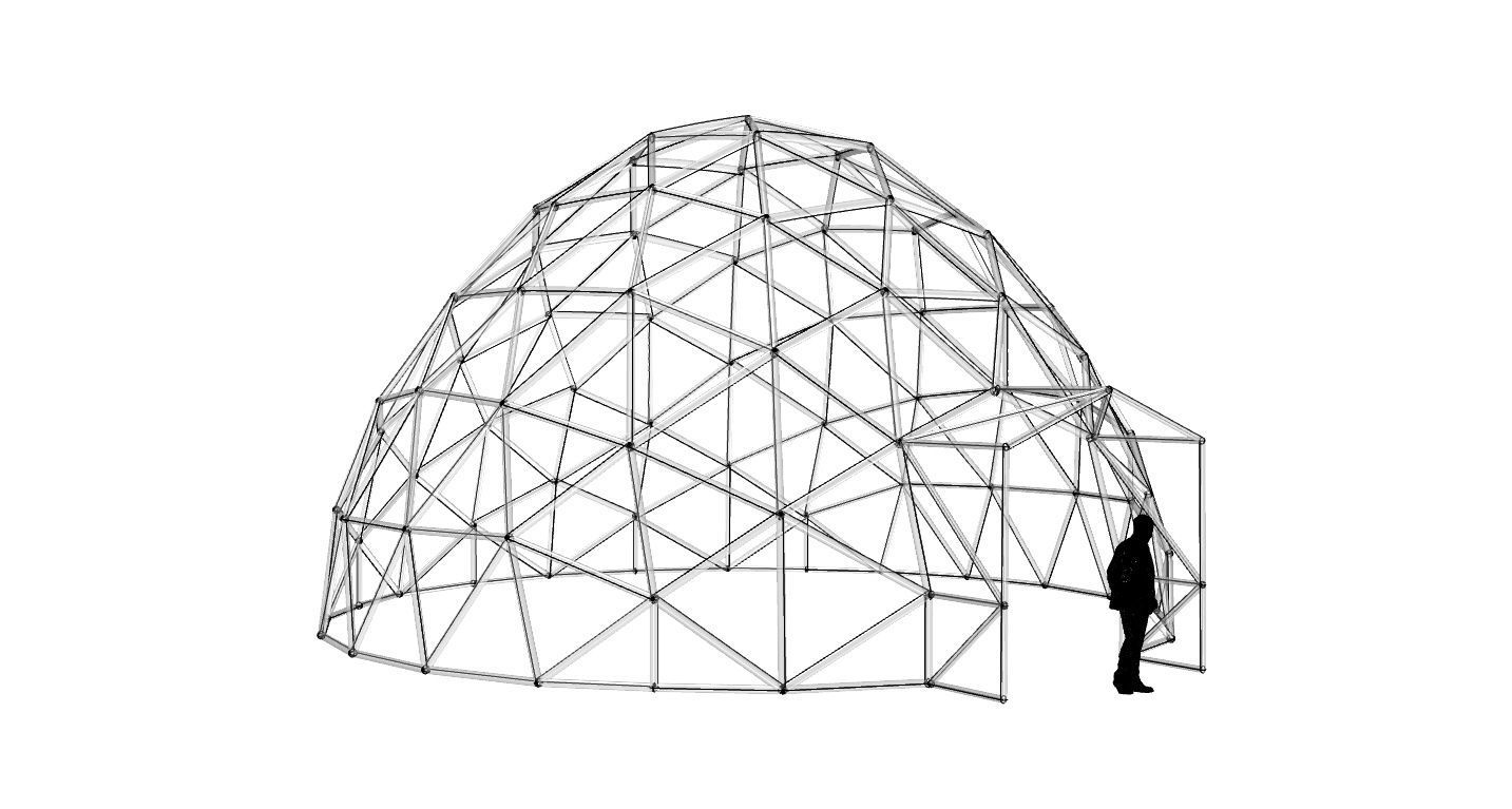 Geodesic Dome with Door Opening V2 3D model_41