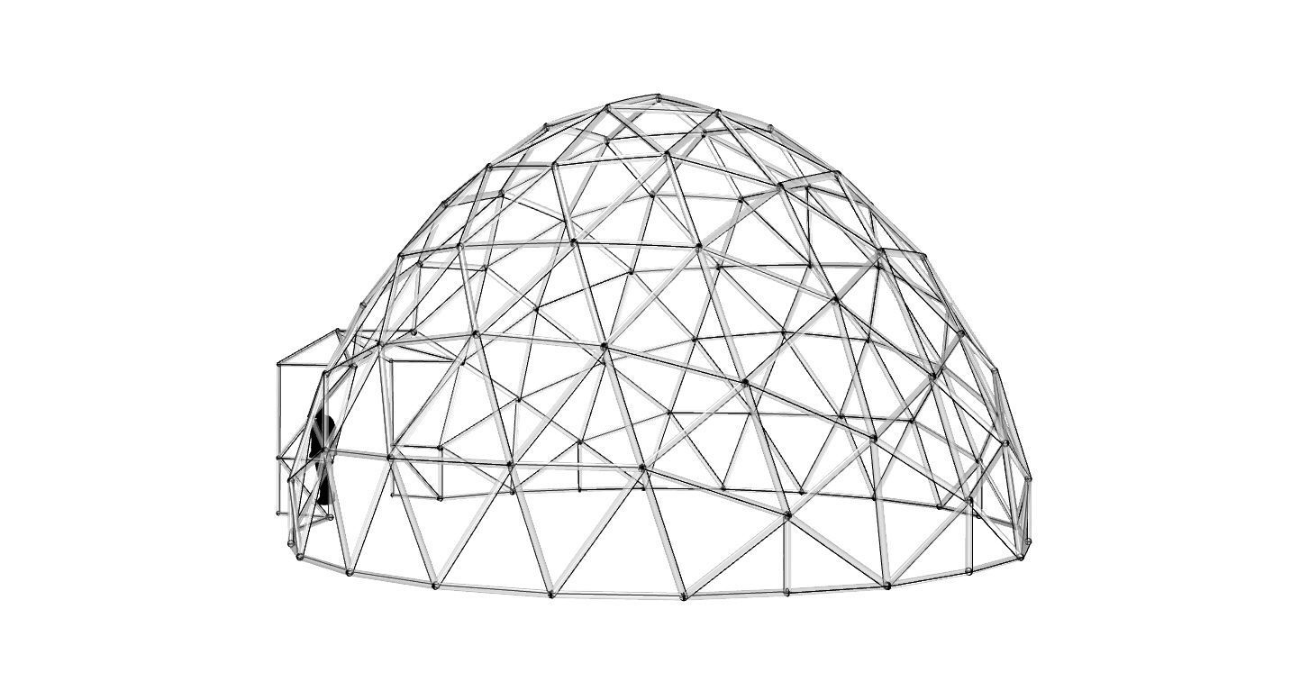 Geodesic Dome with Door Opening V2 3D model_24