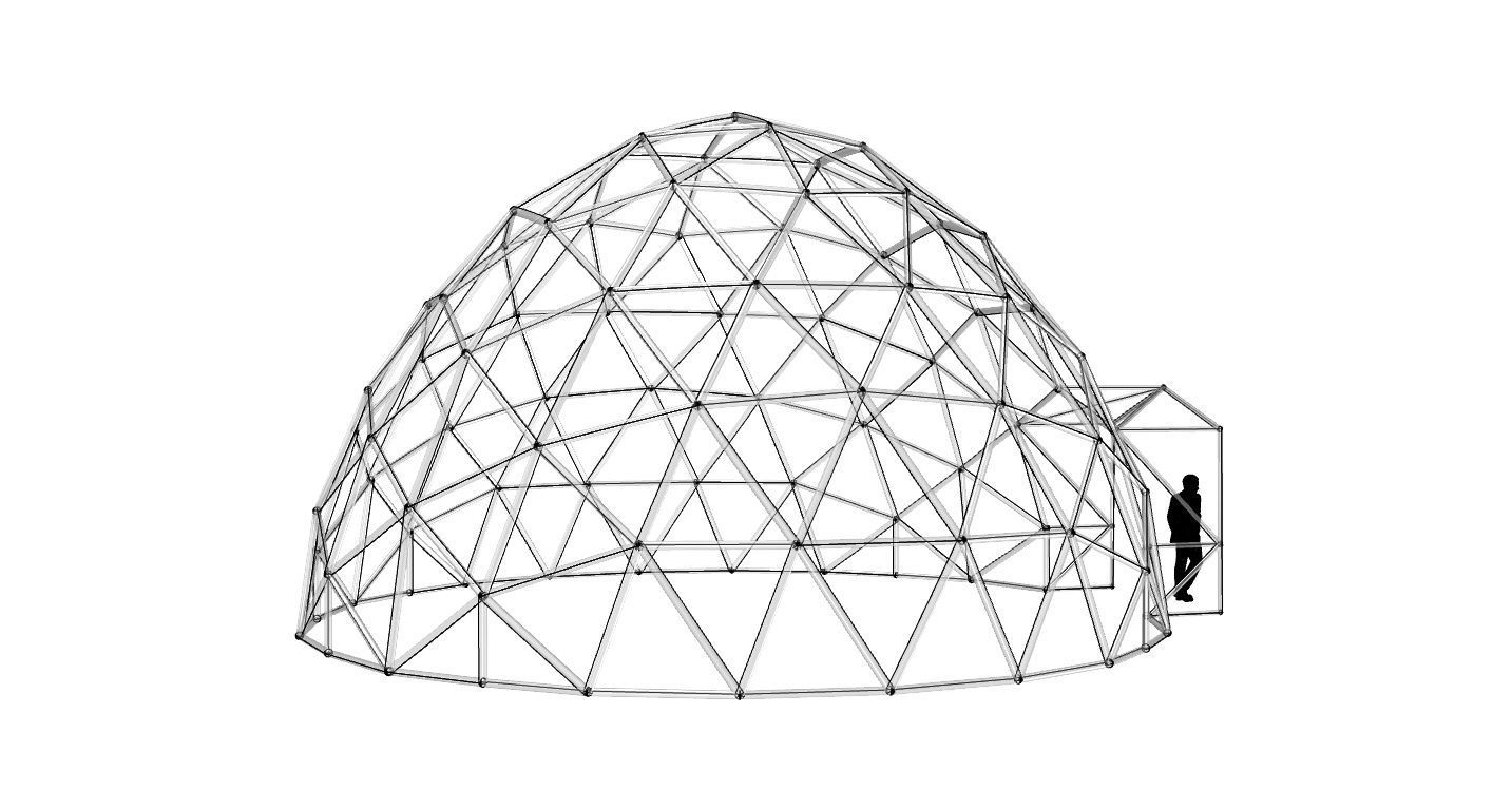 Geodesic Dome with Door Opening V2 3D model_117