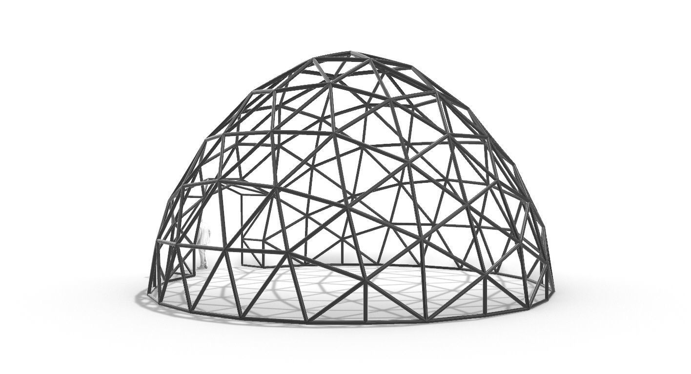 Geodesic Dome with Door Opening V2 3D model_91