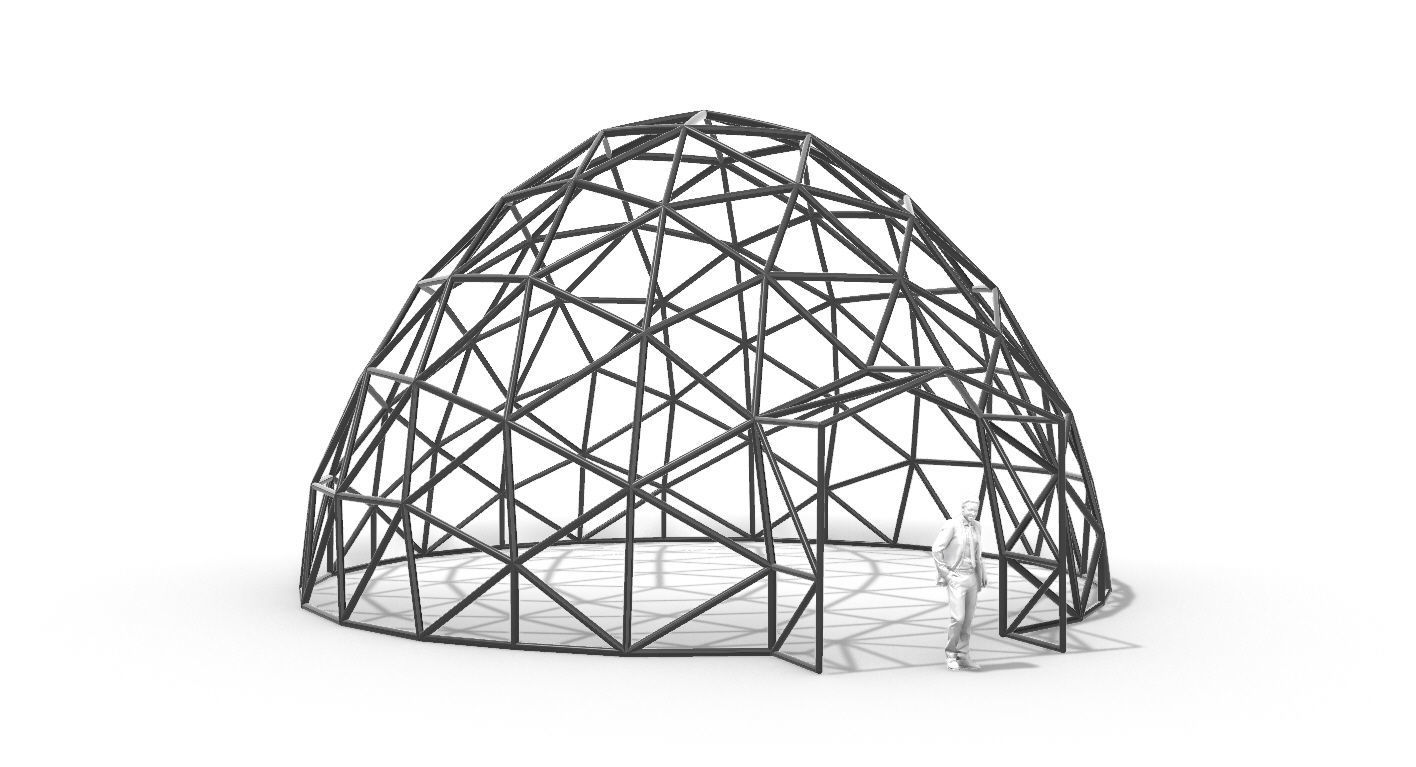 Geodesic Dome with Door Opening V2 3D model_108