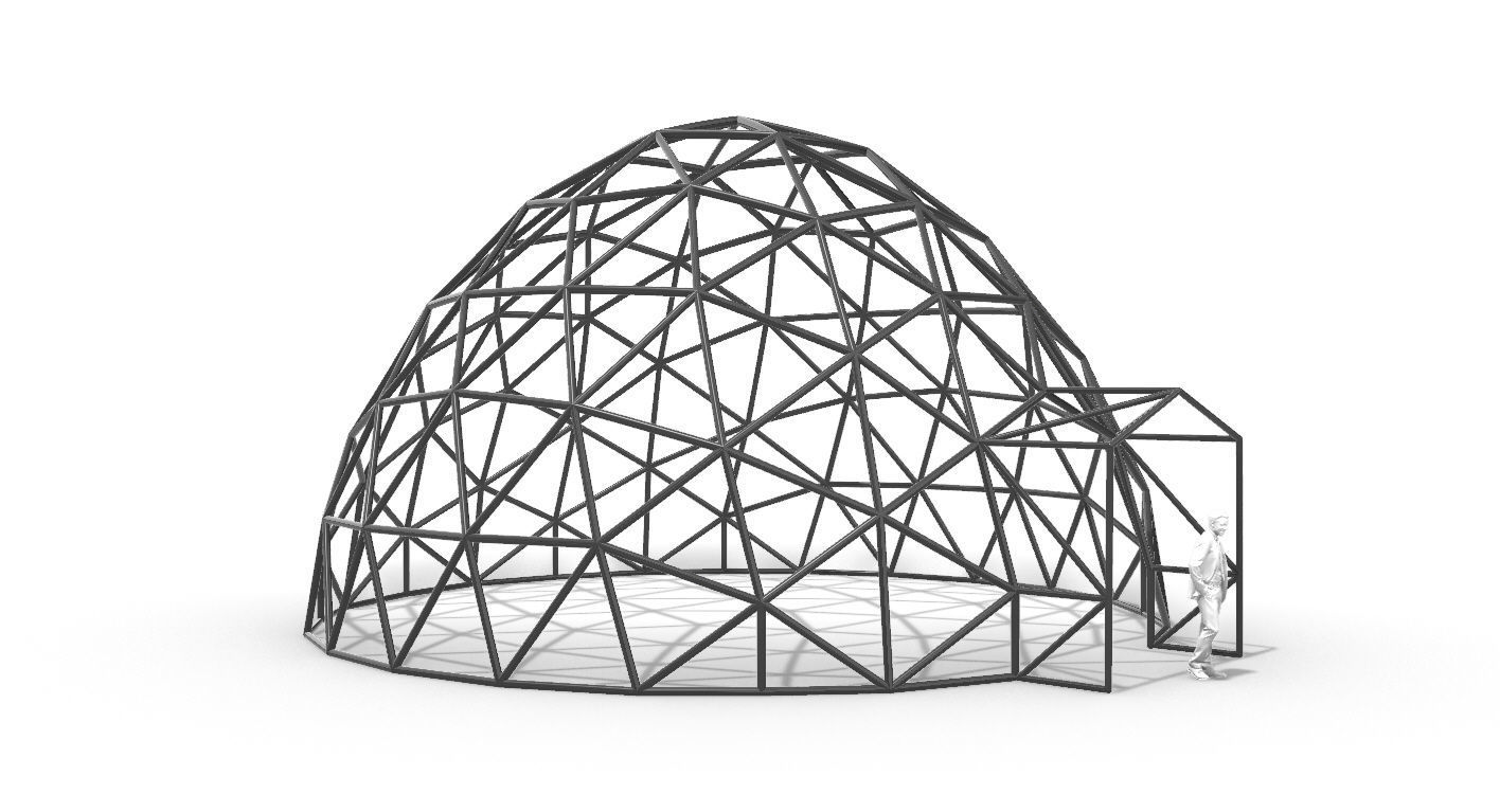 Geodesic Dome with Door Opening V2 3D model_107