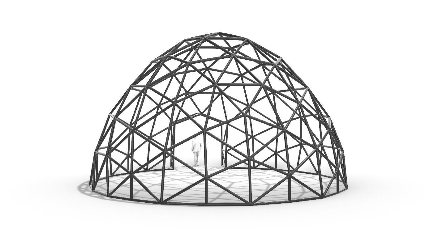 Geodesic Dome with Door Opening V2 3D model_94