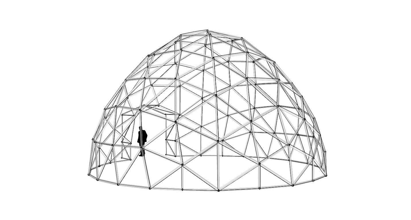 Geodesic Dome with Door Opening V2 3D model_26
