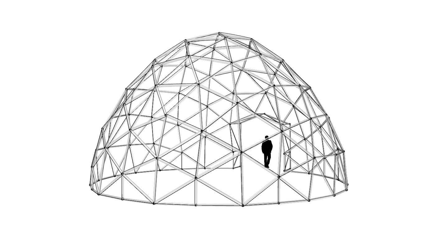 Geodesic Dome with Door Opening V2 3D model_32