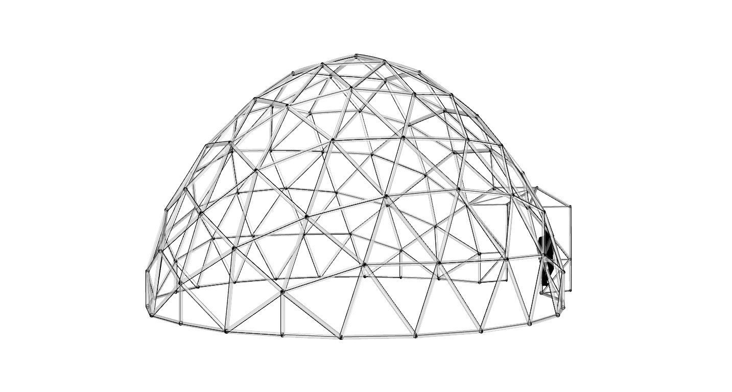 Geodesic Dome with Door Opening V2 3D model_116