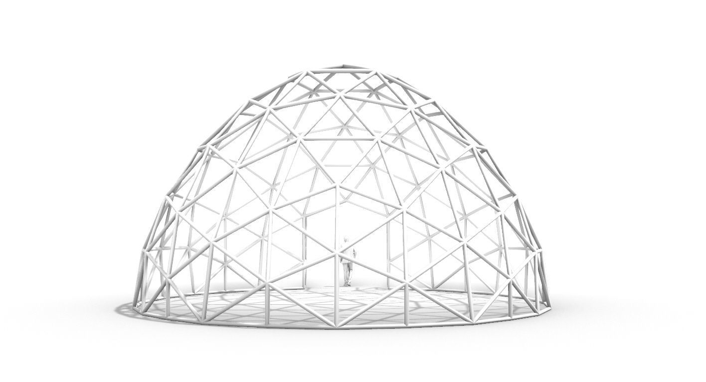 Geodesic Dome with Door Opening V2 3D model_11