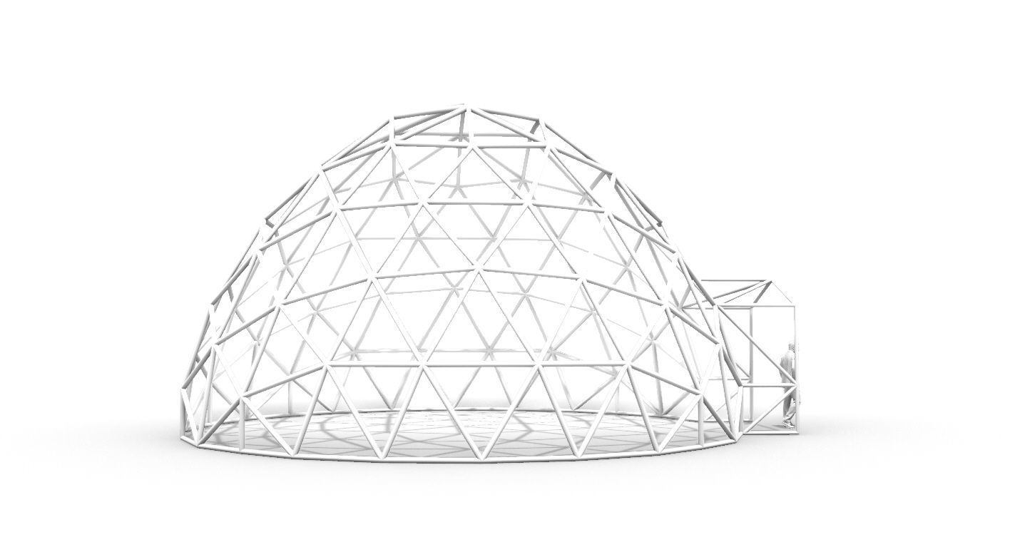 Geodesic Dome with Door Opening V2 3D model_52