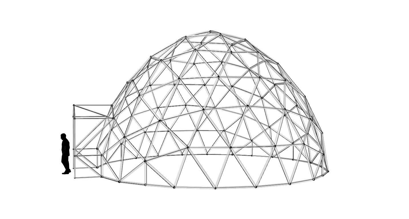 Geodesic Dome with Door Opening V2 3D model_19
