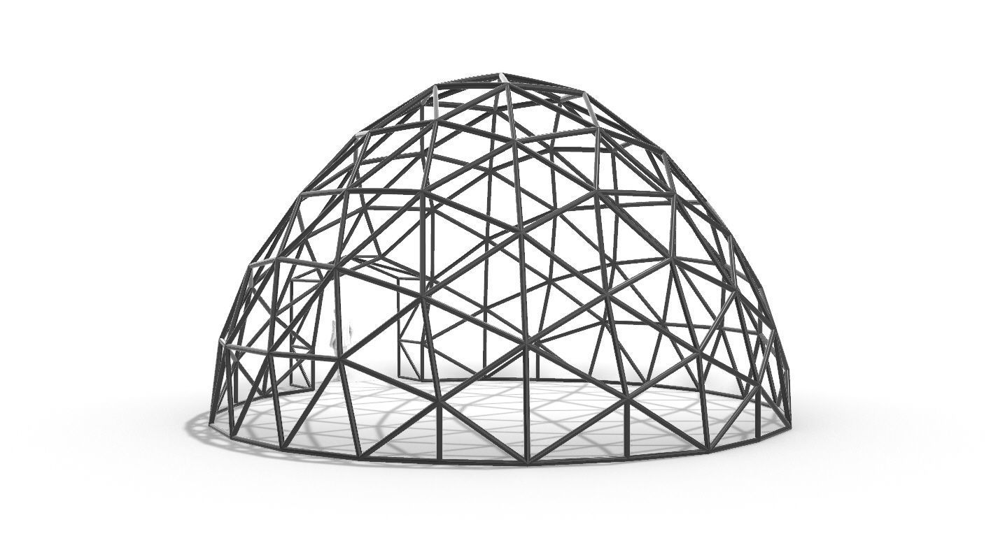 Geodesic Dome with Door Opening V2 3D model_93