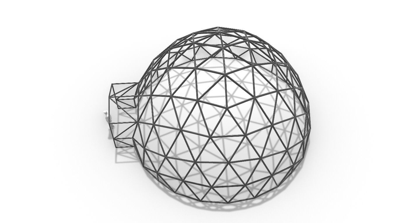 Geodesic Dome with Door Opening V2 3D model_61