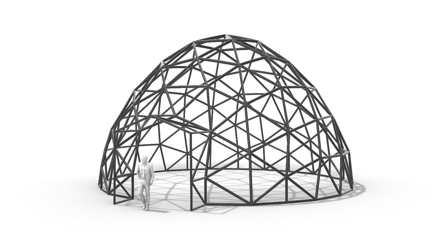 Geodesic Dome with Door Opening V2 3D model_83