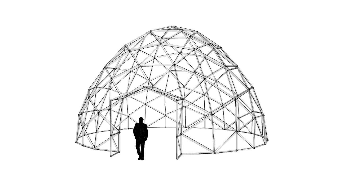 Geodesic Dome with Door Opening V2 3D model_112