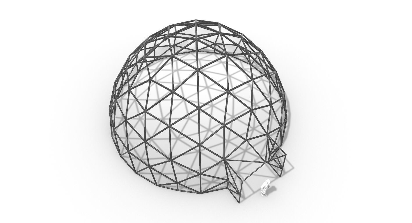 Geodesic Dome with Door Opening V2 3D model_79