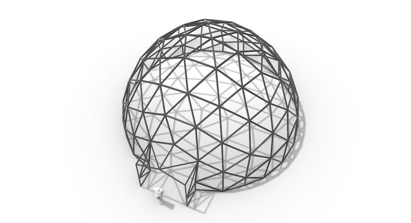 Geodesic Dome with Door Opening V2 3D model_55