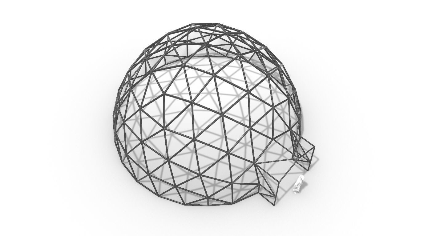 Geodesic Dome with Door Opening V2 3D model_81