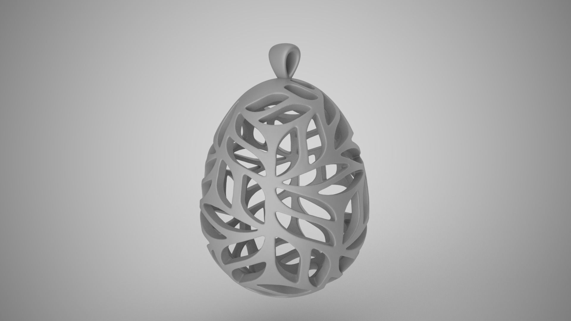 Leafy Egg Necklace 3D print model_1