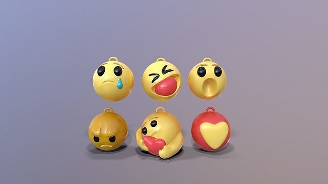 Facebook Expressions Key Chain 3D print model