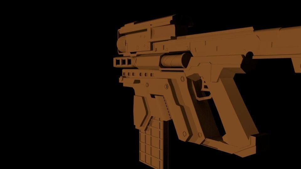 scifigun gun Low-poly 3D model_1