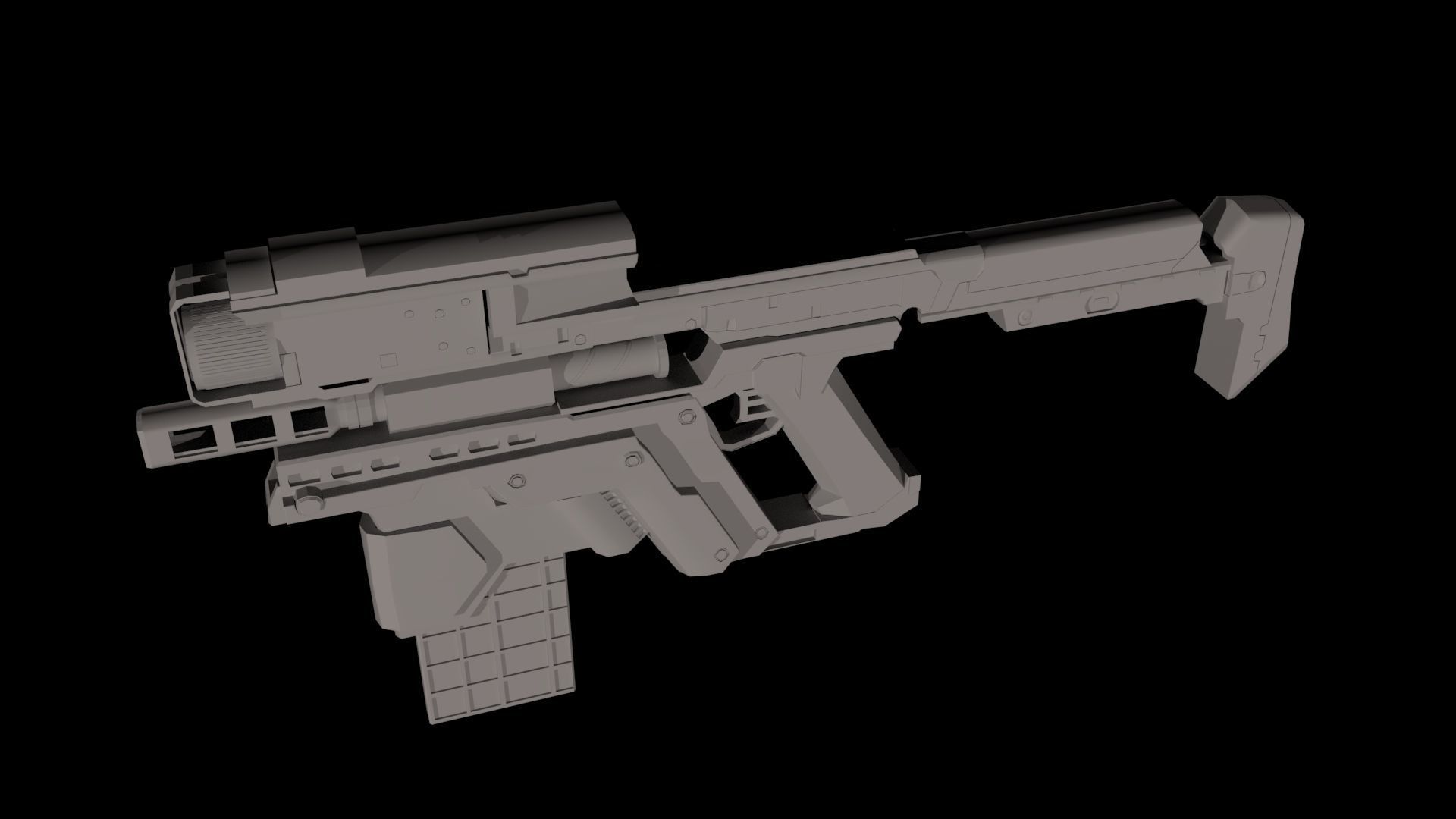 scifigun gun Low-poly 3D model_4