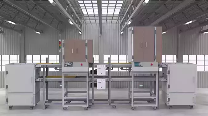 Automatic screw machine production line 3D model
