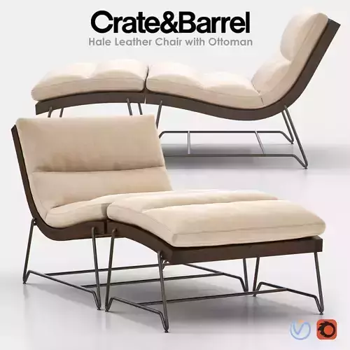 HALE Leather Chair with Ottoman