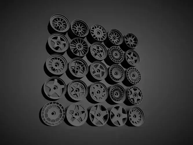 Fifteen52 rims with Brakes and tires for Hot Wheels 3D Model Collection