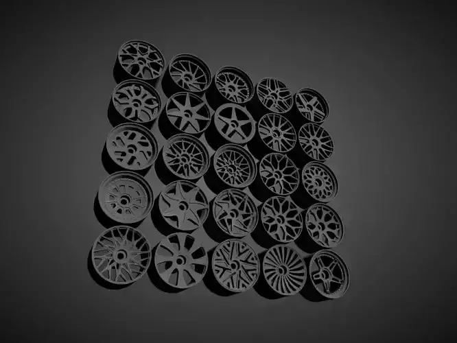 Forgiato rims with Brakes and tires for Hot Wheels 3D Model Collection