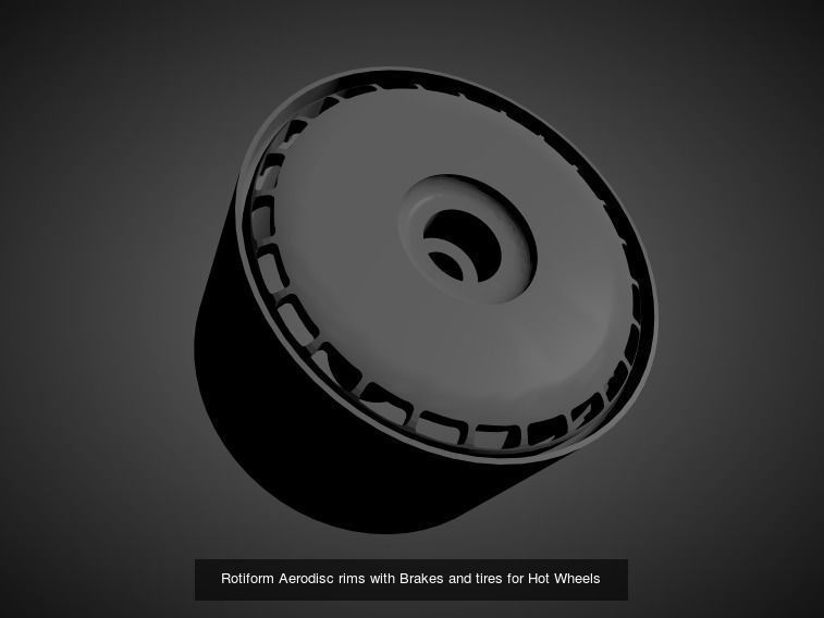 Rotiform rims with Brakes and tires for Hot Wheels 3D Model Collection_10