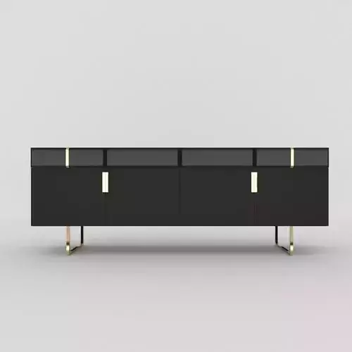 Modern Console- gold and black 