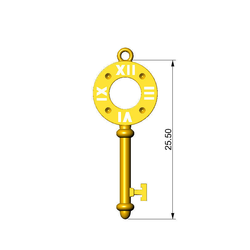 N135 Pierced digits Key Pendant 3D print model_5