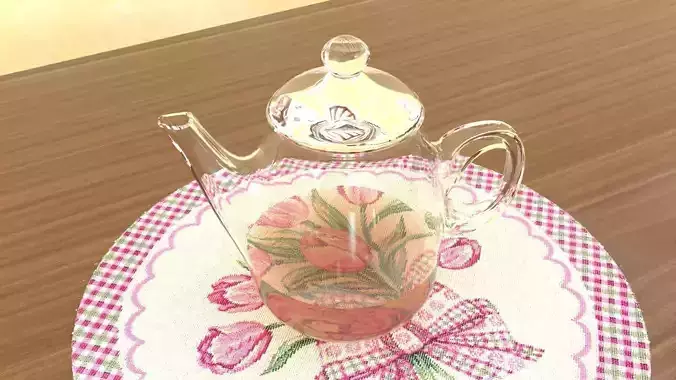 Teapot on table