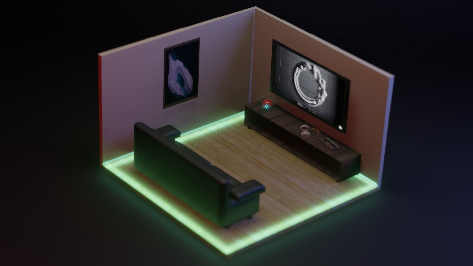 Sci fi recording studio 3D model_9